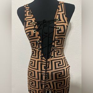 Brown and black romper